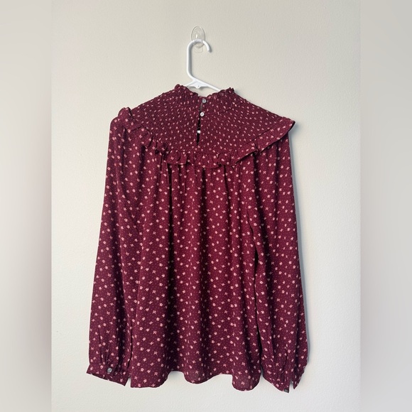 Monarch Ruffle Smocked Yoke Blouse Size S - Picture 7 of 11